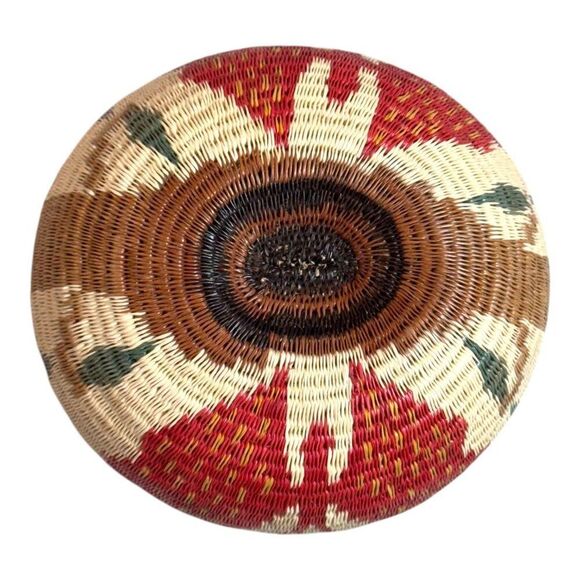 Wounaan Embera Extra Fine Tight Vibrant Butterfly Weaved Basket Rare Rain Forest - Picture 5 of 6
